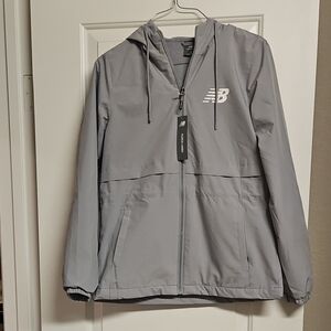 New Balance Light Gray Fleece Lined Hooded Jacket